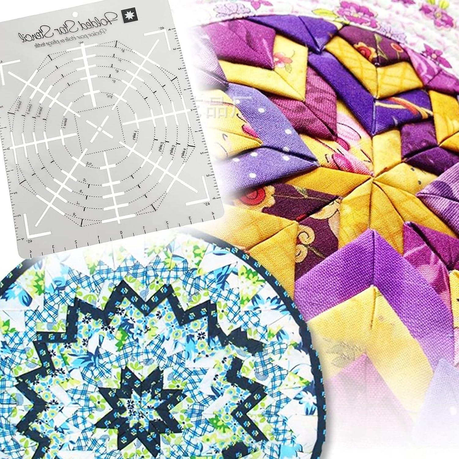 Folded Star Guide Stencil Quilting Template for Patchwork DIY