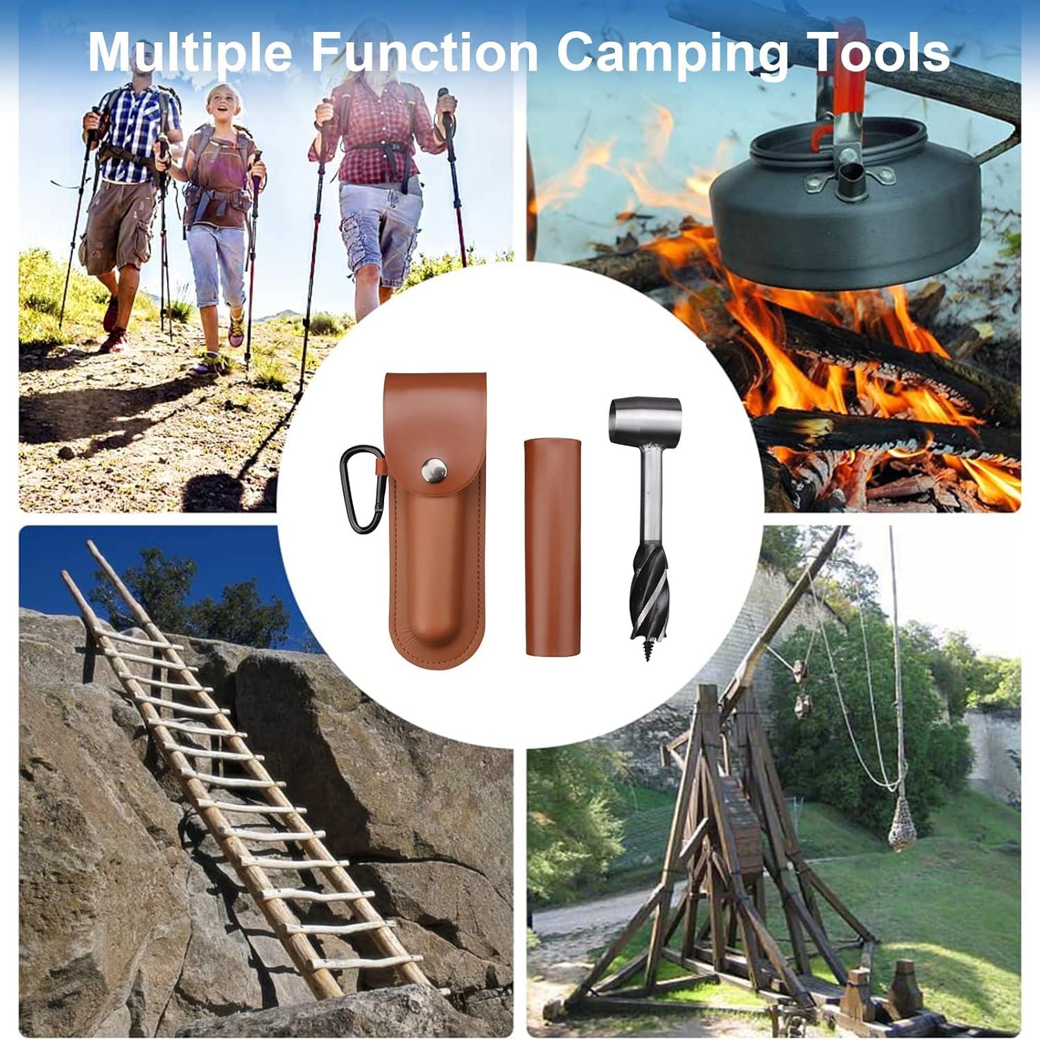 Survival Settlers Tool for Bushcraft Settlers Wrench Bushcraft Gear and  Equipment Scotch Eye Wood Drill Peg and Manual Hole Maker Multitool for  Camping Bushcrafting and Outdoor Backpacking
