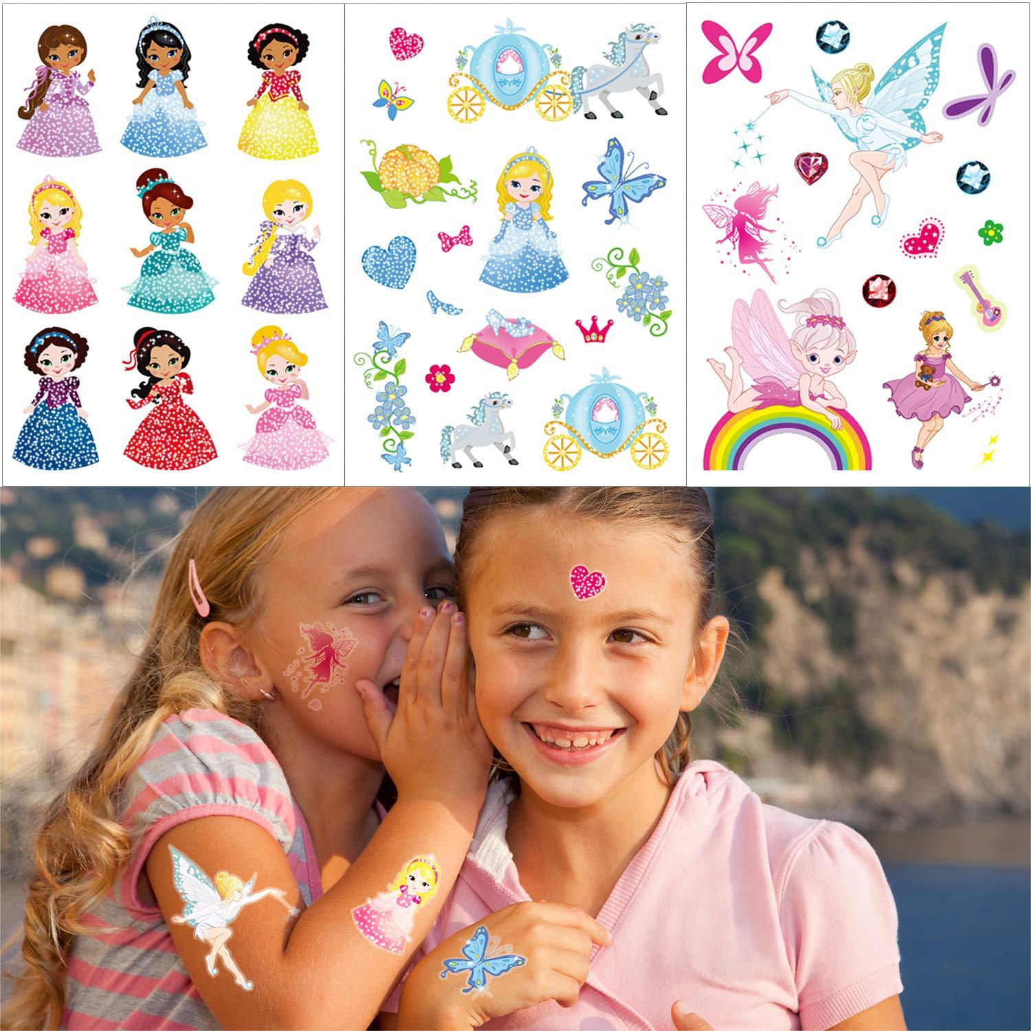 Konsait 180pcs Glitter Tattoos for Kids,Glitter Flash Temporary Tattoos
