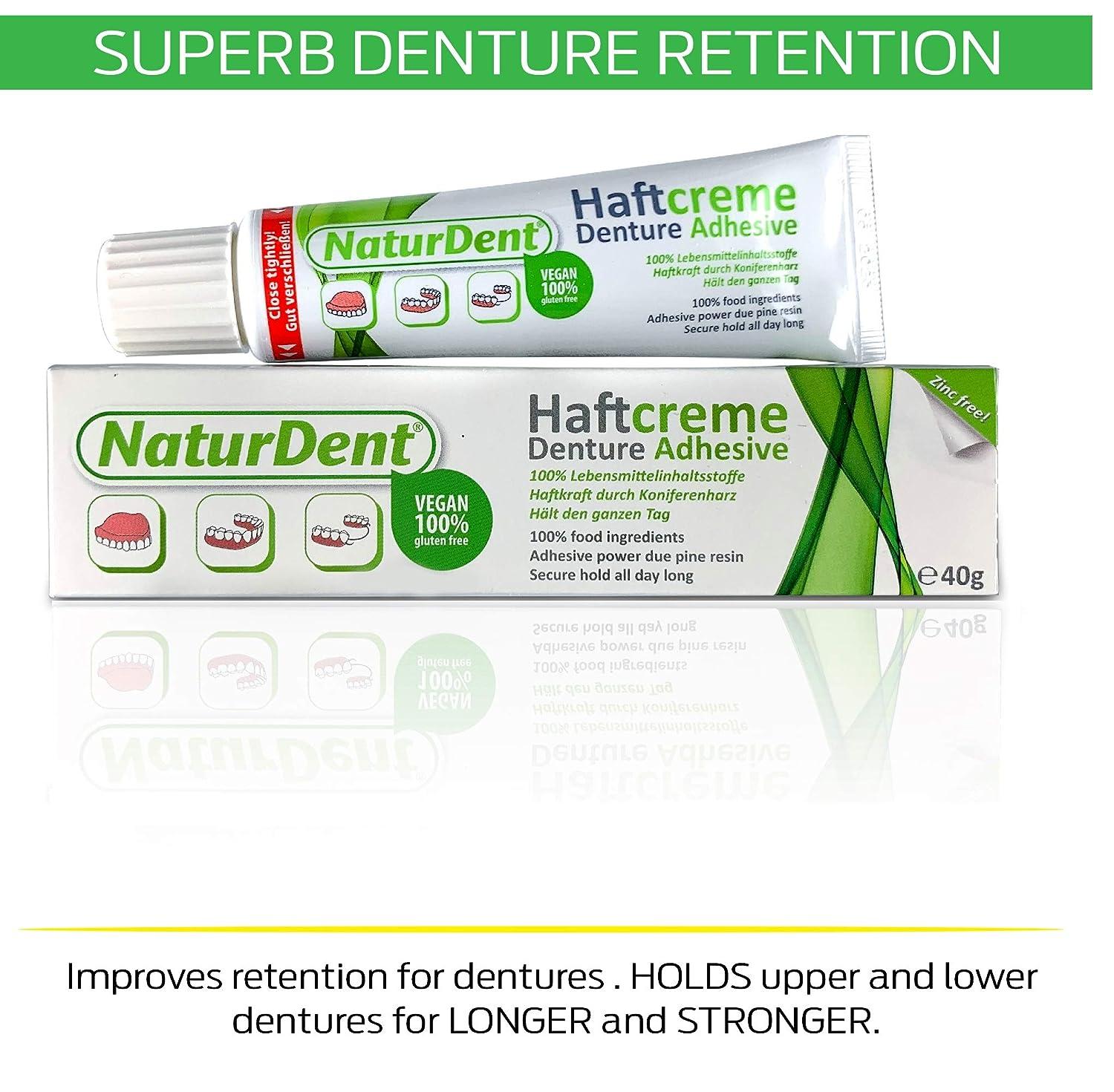 NaturDent Denture Adhesive Cream Strong Hold, Zinc and ParabenFree