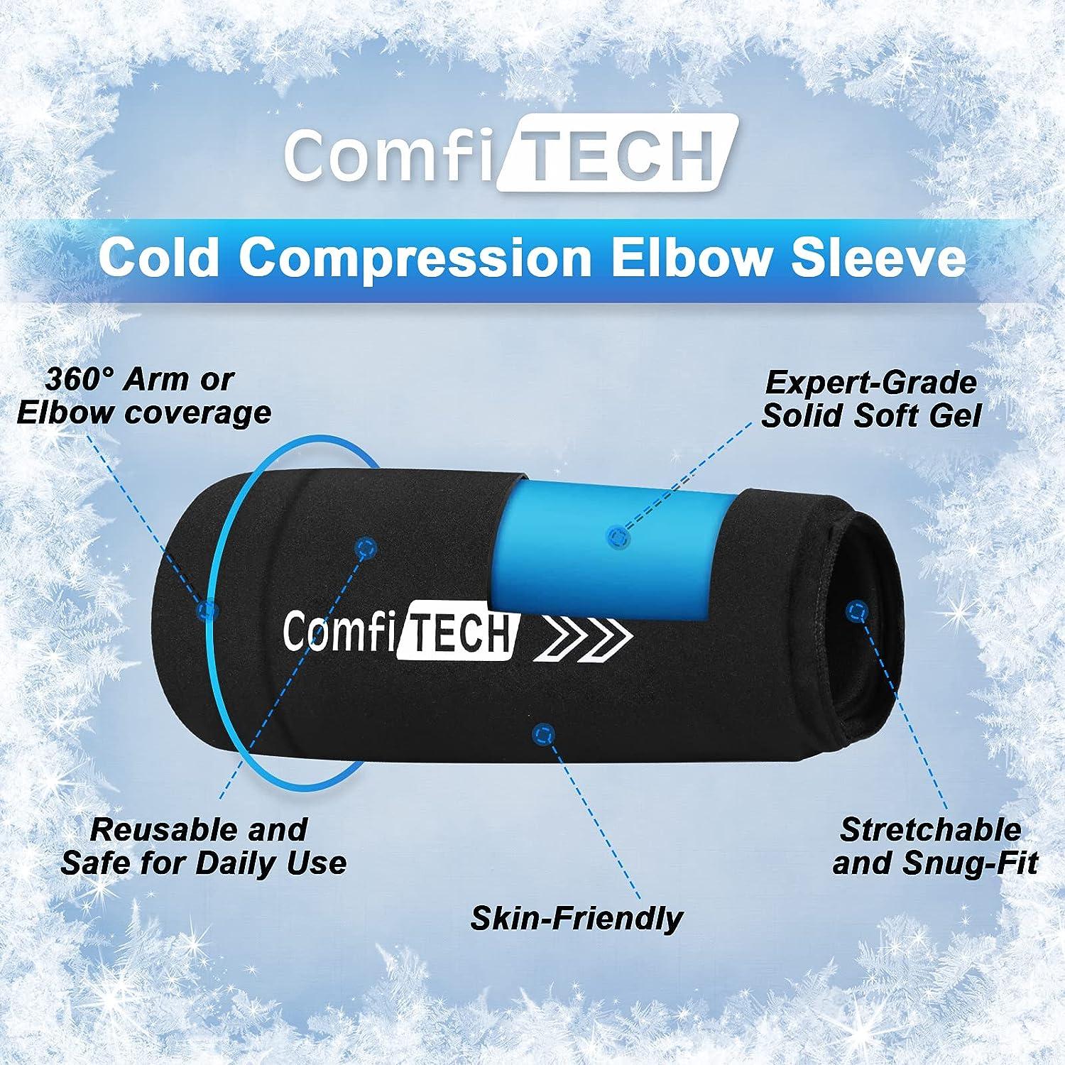 ComfiTECH Elbow Ice Pack Large Black Sleeve for Tendonitis & Tennis