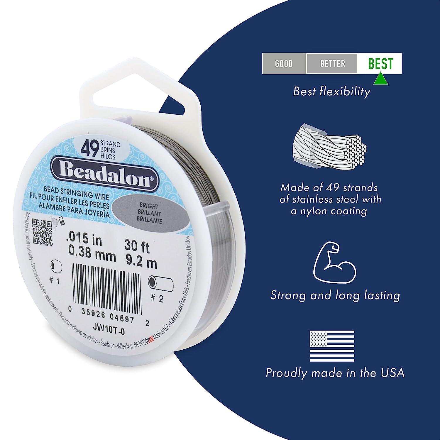 Beadalon 49 Strand Stainless Steel Bead Stringing Wire .018 in / 0.46