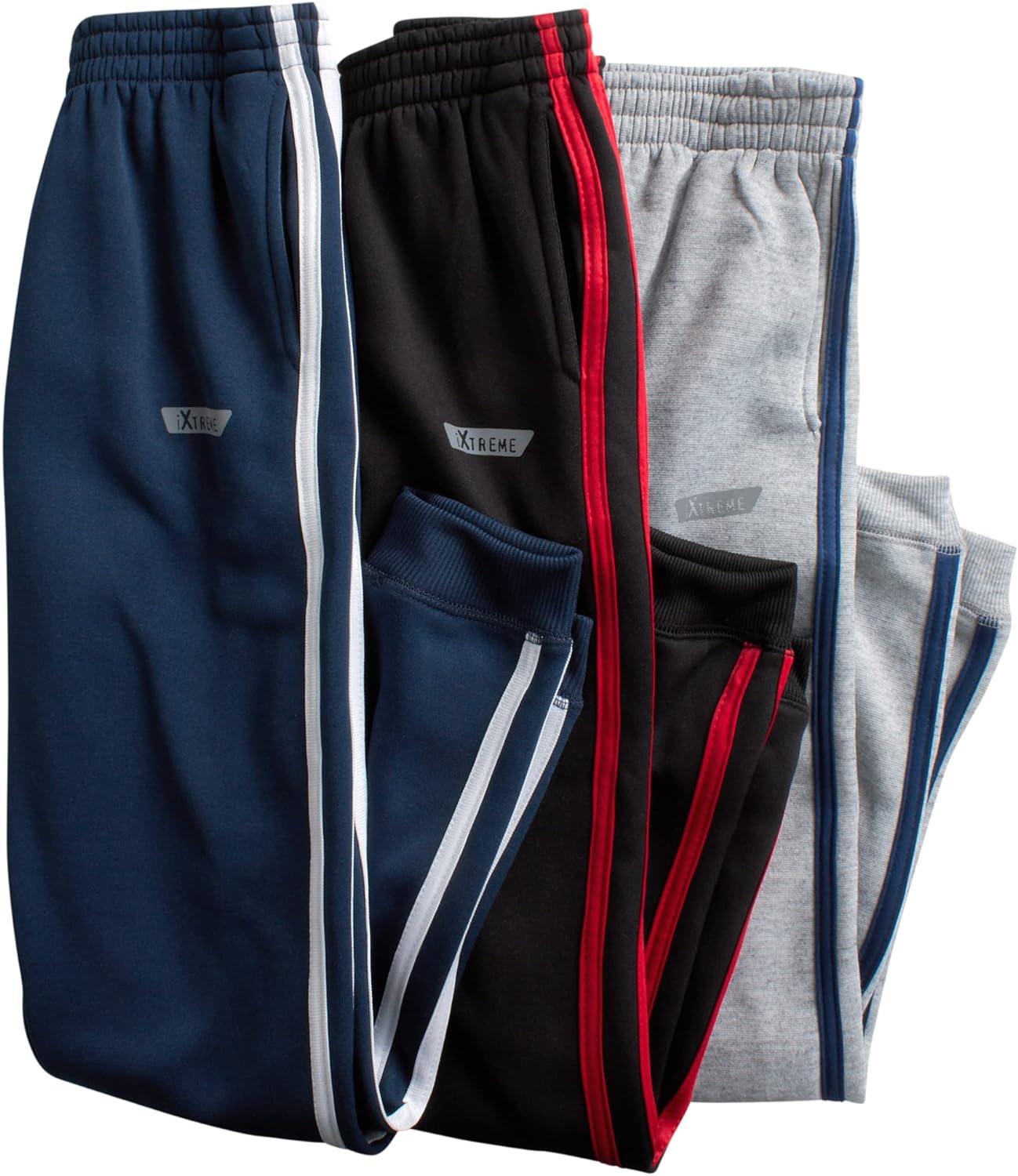 BIG ELEPHANT 3-Pack Boys Sweatpants – Cotton Athletic Joggers With Pockets & Drawstring, Casual Comfy Pants