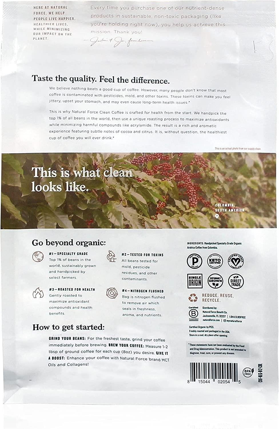 Natural Force Organic Clean Coffee Classic, Mold & Mycotoxin Free