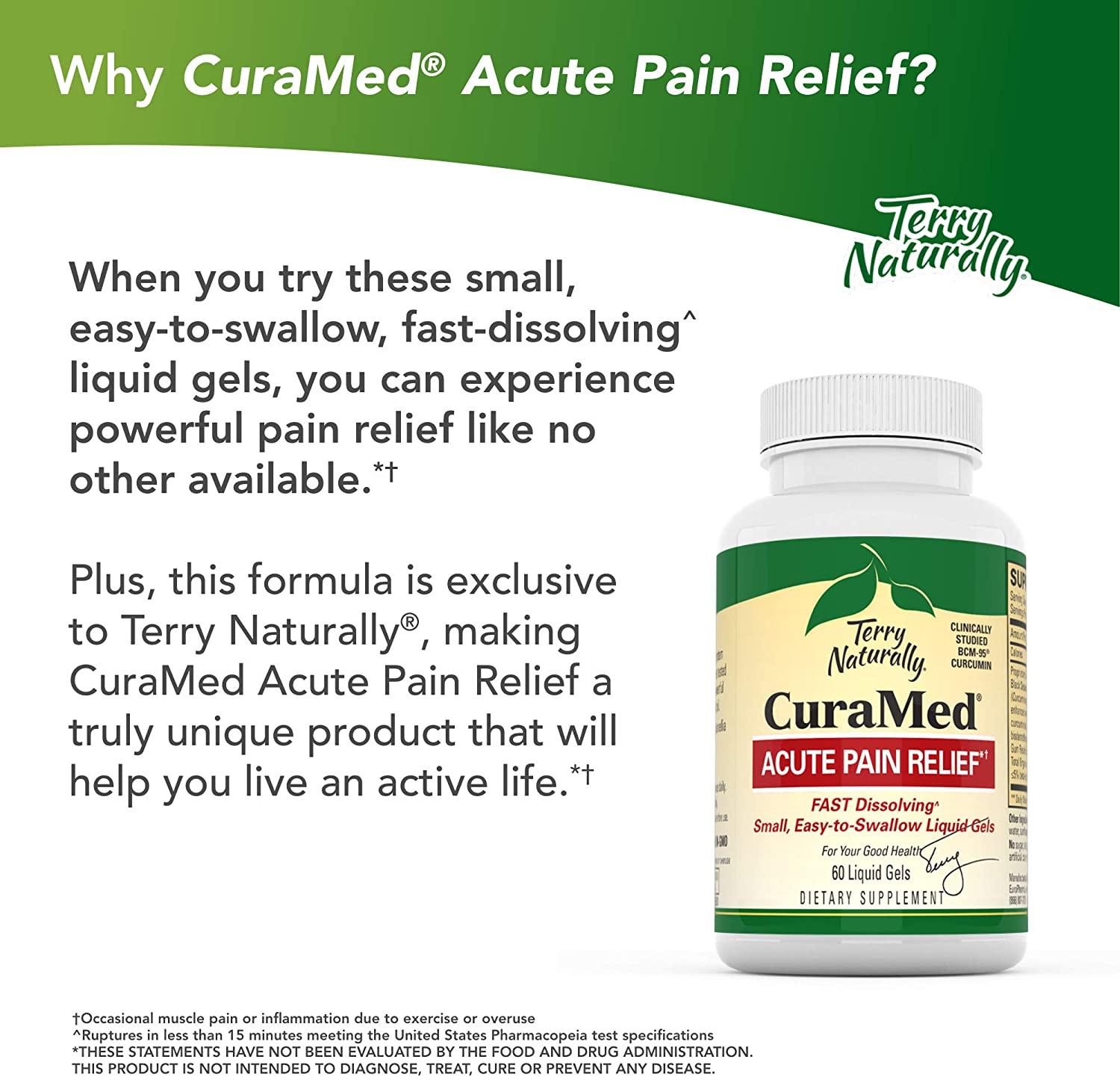 Terry Naturally CuraMed Acute Pain Relief 60 Liquid Gels BCM95