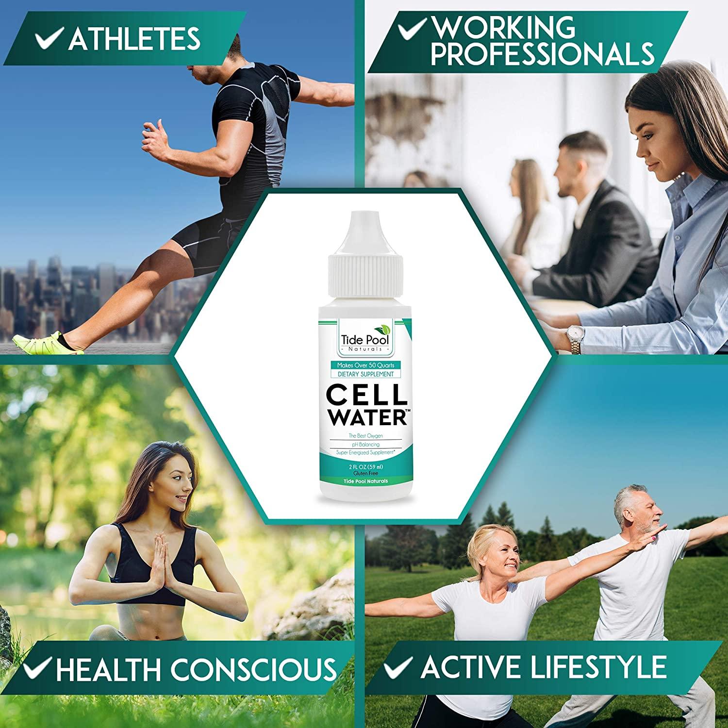 Tide Pool Naturals CellWater pH Balancing Liquid Oxygen Drops and Water Purification Drops for