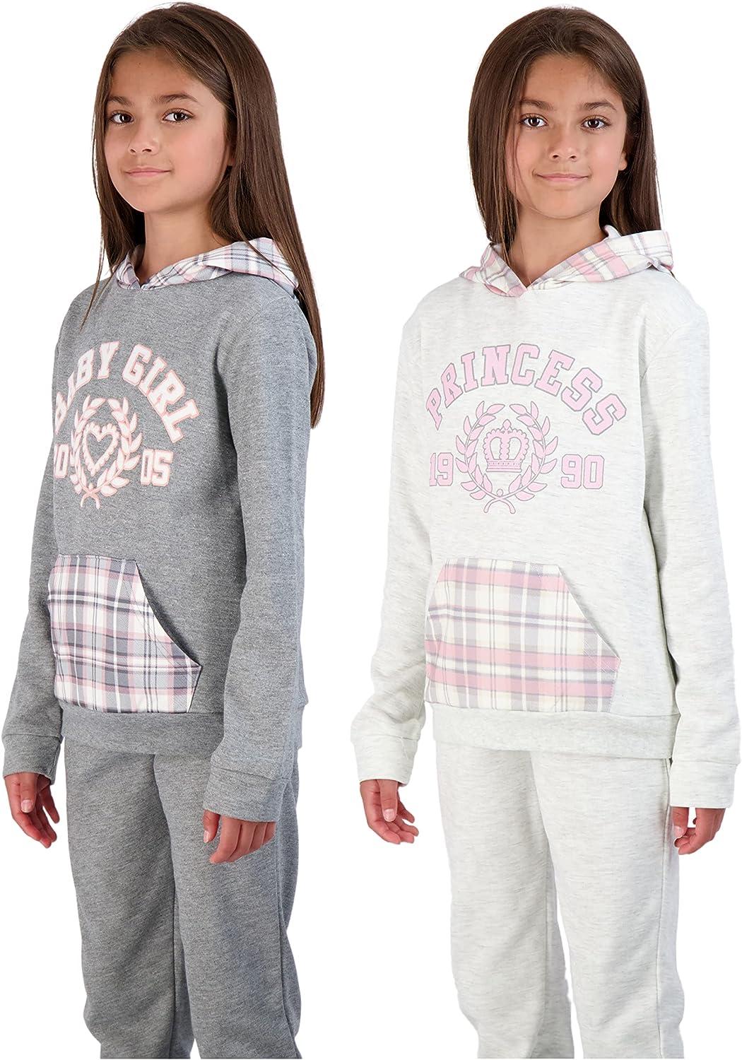 Star Ride Sweet Butterfly Girls 4-Piece Fleece Active Hoodie and Athletic  Jogger Sweatpants and Sweatshirt Kids Clothing Set Oatmeal-heather 14-16