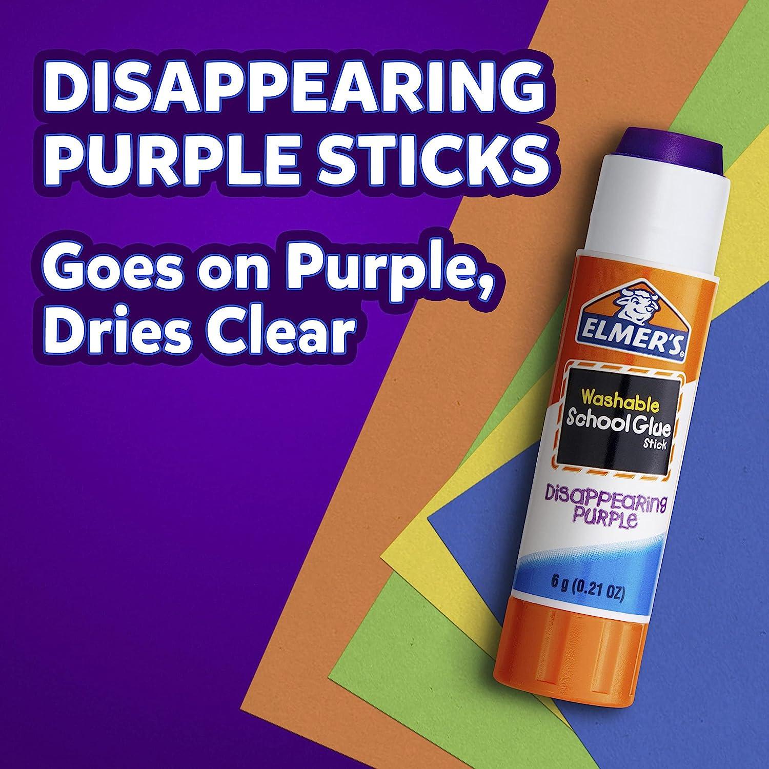 New bottle Elmer's glue goes on purple, dries clear - business