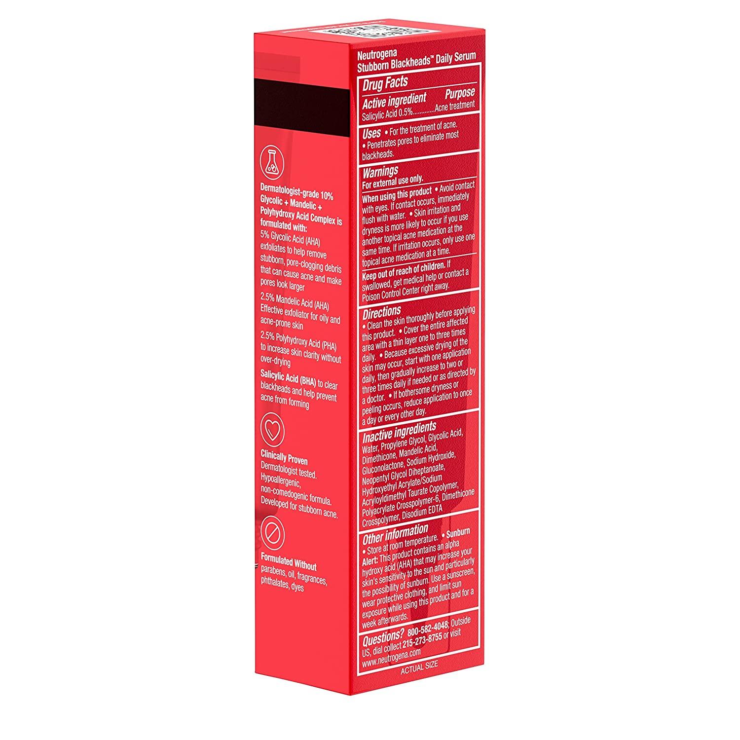 Neutrogena Blackheads Daily Acne Facial Serum Salicylic Glycolic