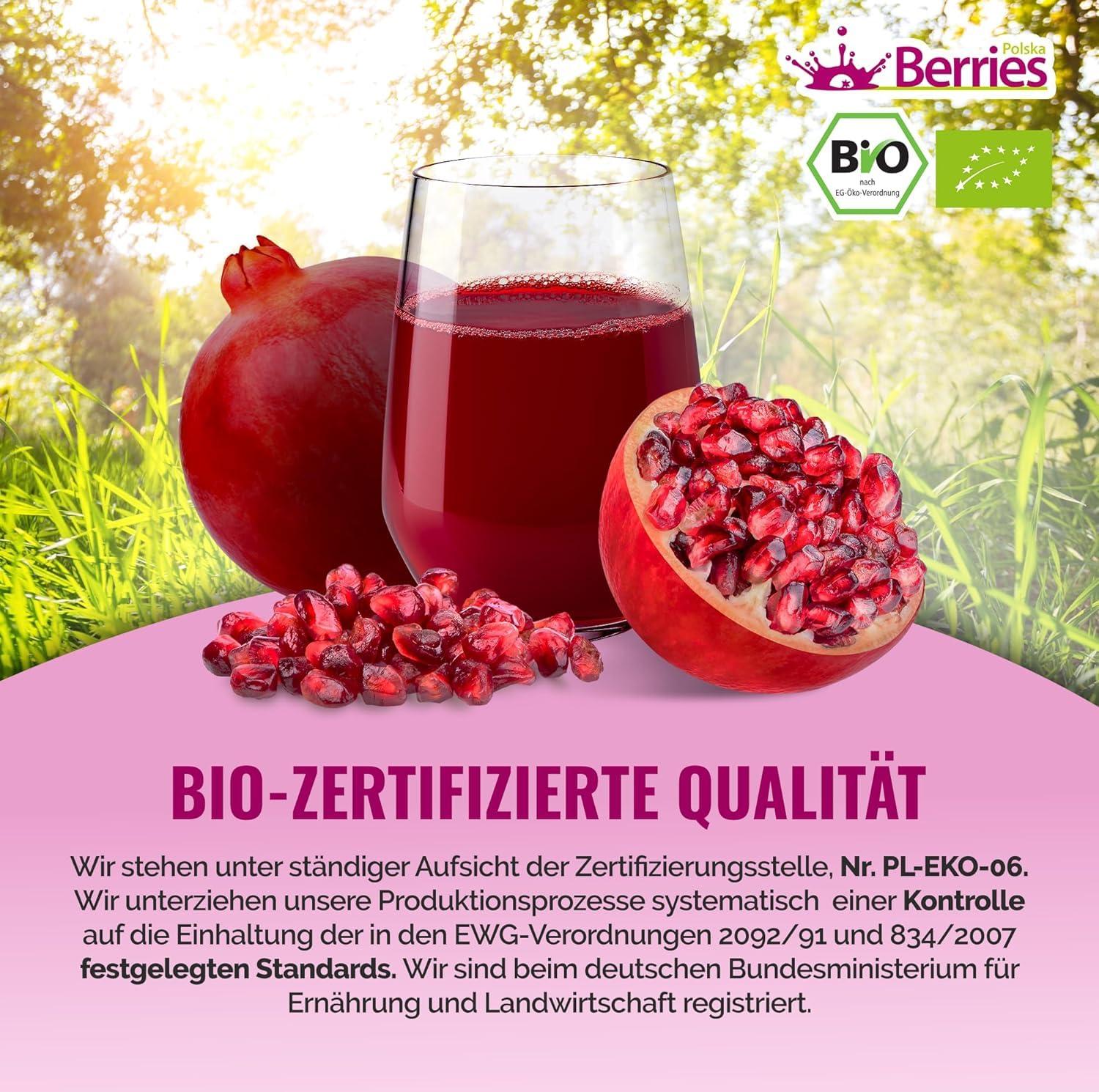 Organic Pomegranate Juice Pack (6x250ml) 100% Pure Cold