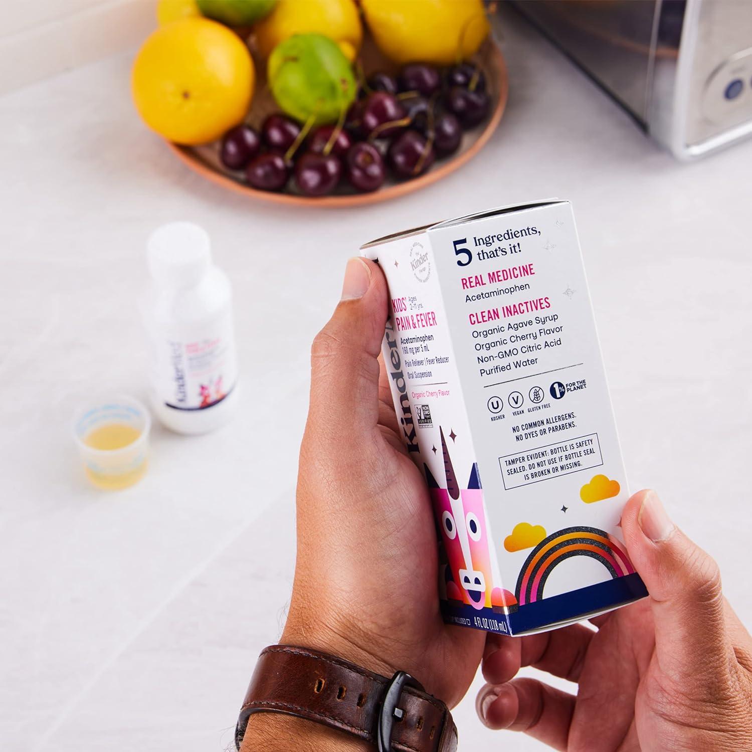 KinderMed Organic Cherry Kids' Pain & Fever Reliever 4 Fl Oz