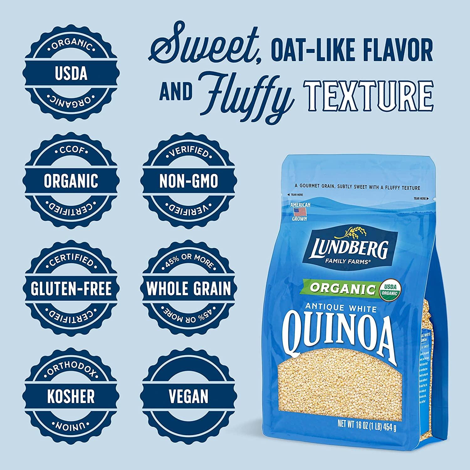 Lundberg Family Farms Organic Quinoa Antique White, 9 Essential Amino