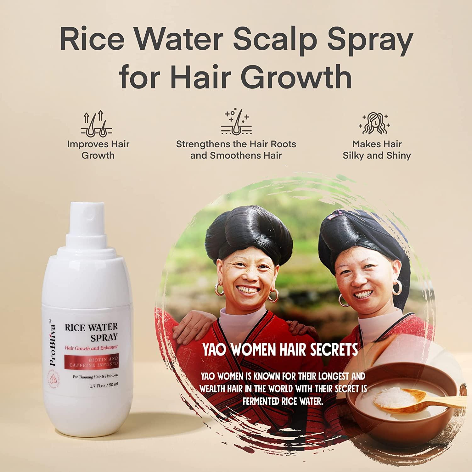 Rice Water Hair Growth Treatment Leave-in Scalp Spray Infused with Biotin  Caffeine for Thinning Hair and Hair Loss - with Castor Oil Rosemary Oil, Hair  Growth and Enhancer  Fl. oz
