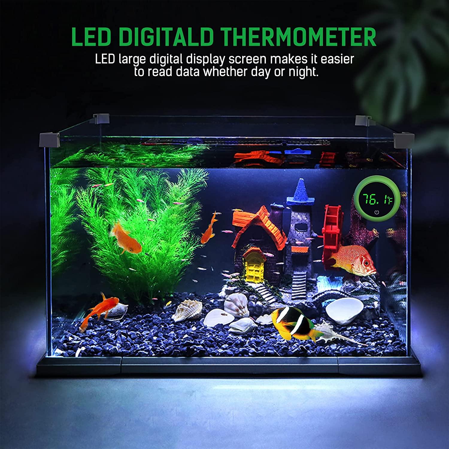 Led Aquarium Thermometer Fish Tank Touch Screen Thermometer Accurate  Stick-on Fish Tank Temperature Sensor
