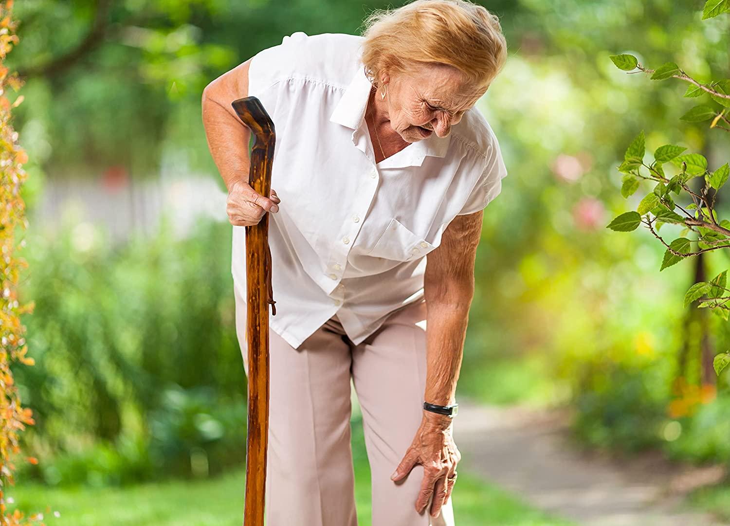 RMS Natural Wood Walking Stick 55 Inch Handcrafted Wooden Hiking