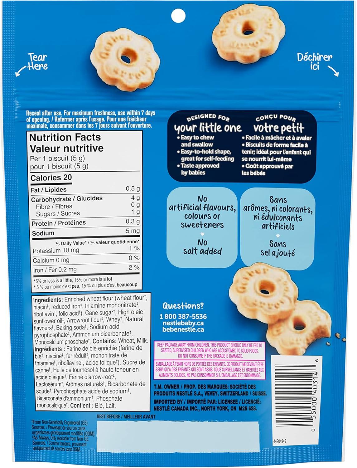 GERBER Biscuits Arrowroot Baby Snacks Biscuits 10+ Months 155 g