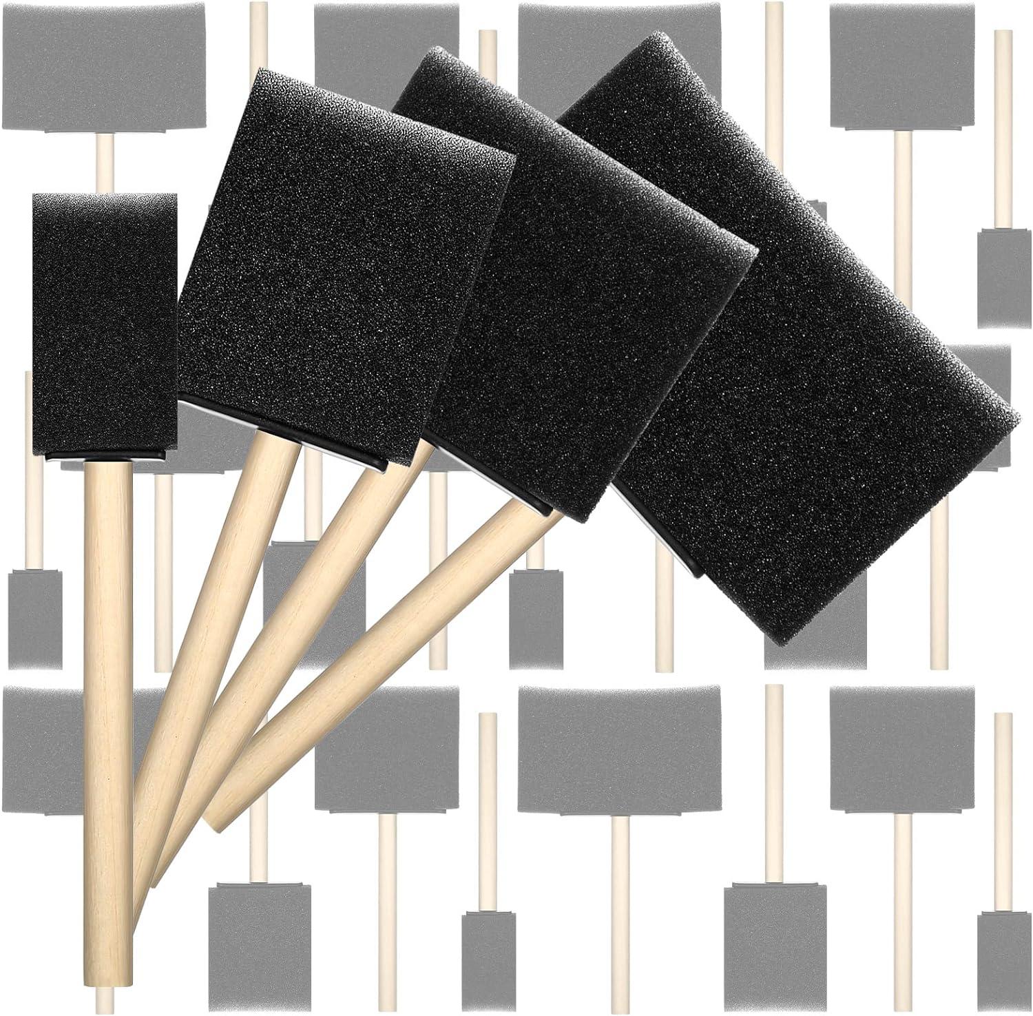 100 Pack Foam Paint Brushes 1, 2, 3, 4 Inch Assorted Sizes Ideal