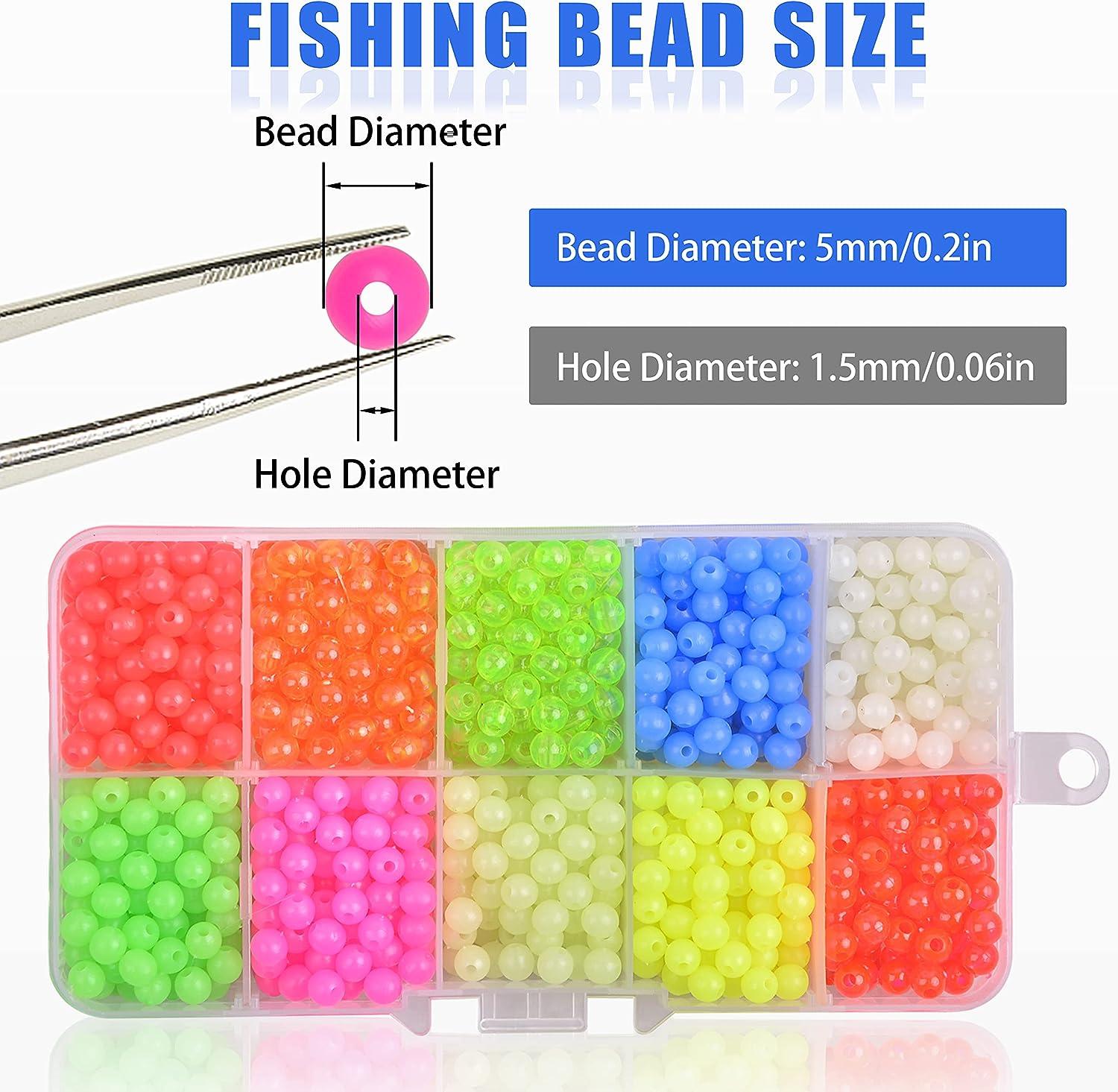 SILANON Fishing Beads Assortment Set,1000pcs 5mm Round Float