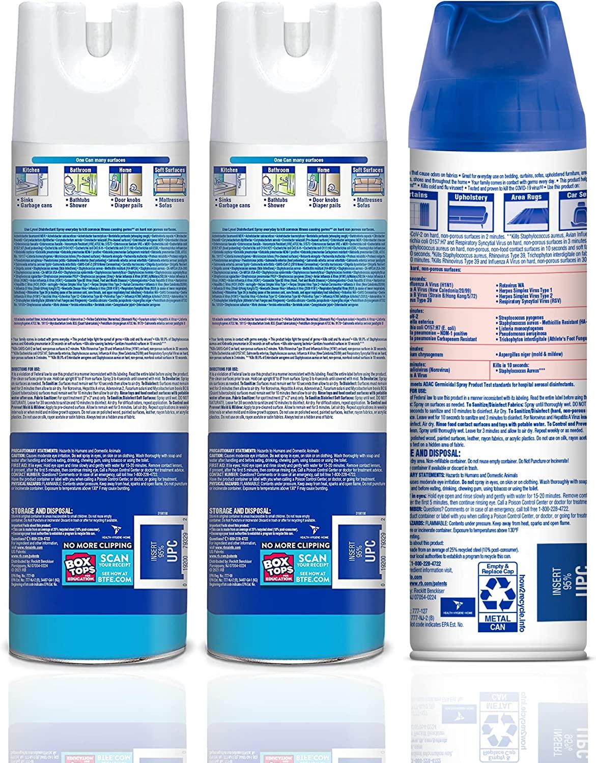 Lysol Disinfectant Spray + Fabric Disinfectant, Sanitizing ...