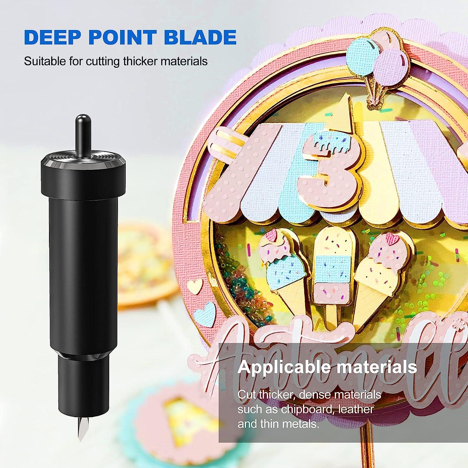  Explore Deep Cut Blade Compatible with Explore 3/Air  2/Air/One/Maker 3/Maker/Venture Aosry Deep Point Blade and Housing for  Cutting Thick Materials-Craft Foam/Chipboard/Leather/Magnetic/Vellum Etc