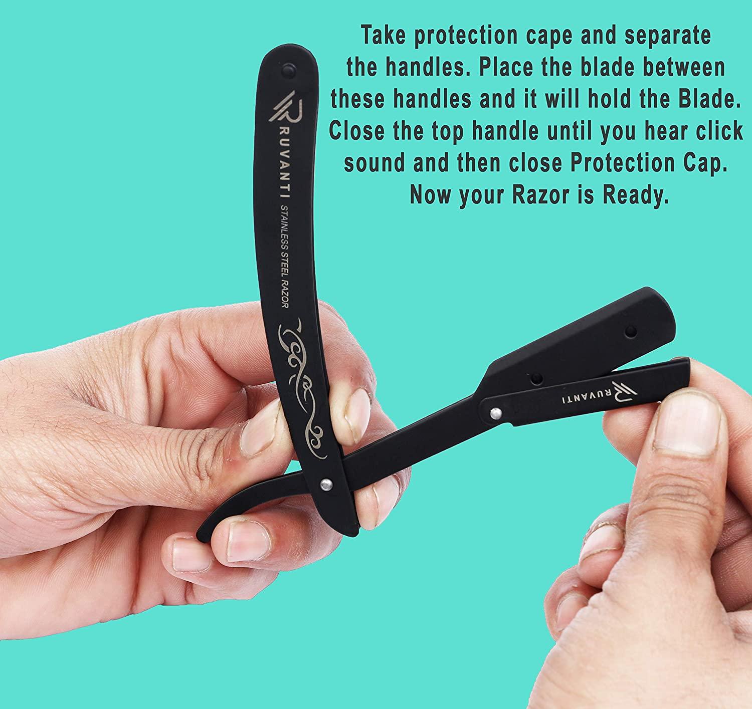 Ruvanti Professional Barber Straight Razor, Stainless Steel Straight