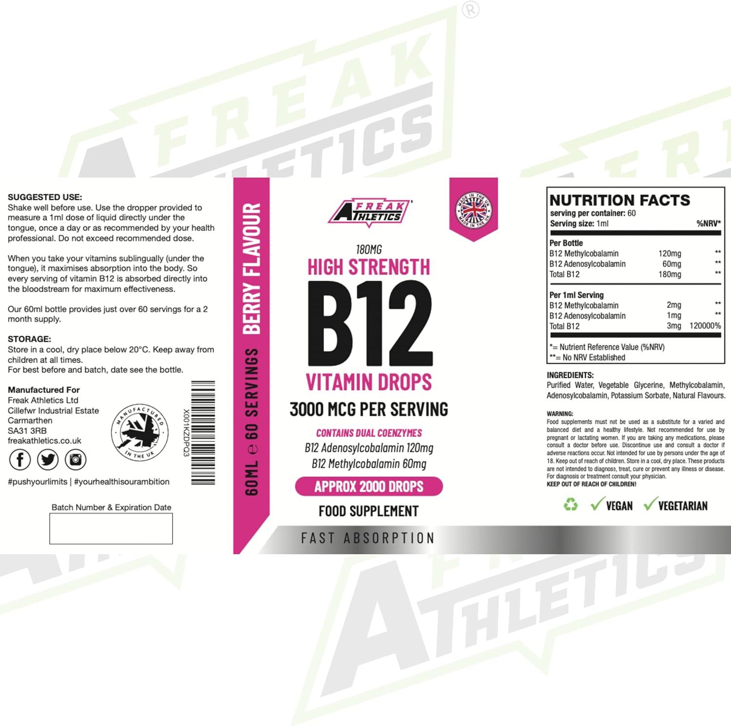 High Strength Vitamin B12 Liquid Drops 3000mcg - Vegan Friendly 60ml - Sublingual Dual Action for Fast Absorption | Buy Now with Express International Delivery | GoSupps.com High Strength Vitamin B12 Liquid Drops 3000mcg - Vegan Friendly 60ml - Sublingual Dual Action for Fast Absorption | Buy Now with Express International Delivery | GoSupps.com