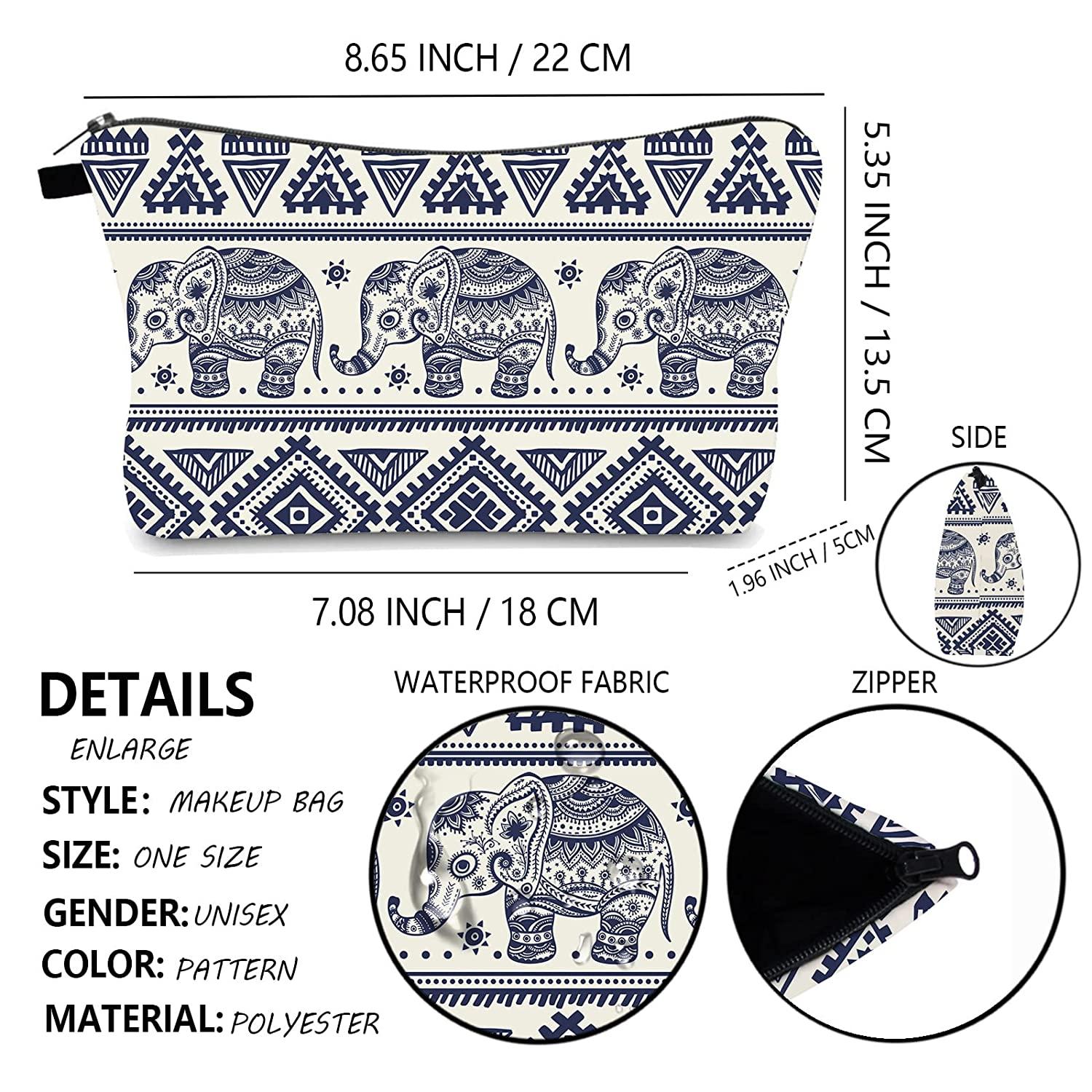 Elephant Print Makeup Bag - Small Travel Cosmetic Organizer for Women -  Waterproof Toiletry Storage | Buy Now with Express International Delivery |  GoSupps.com
