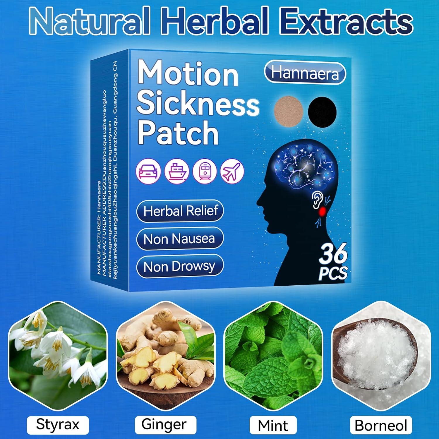 Hannaera Motion Sickness Patches 36 Count Sea Sickness Patches for