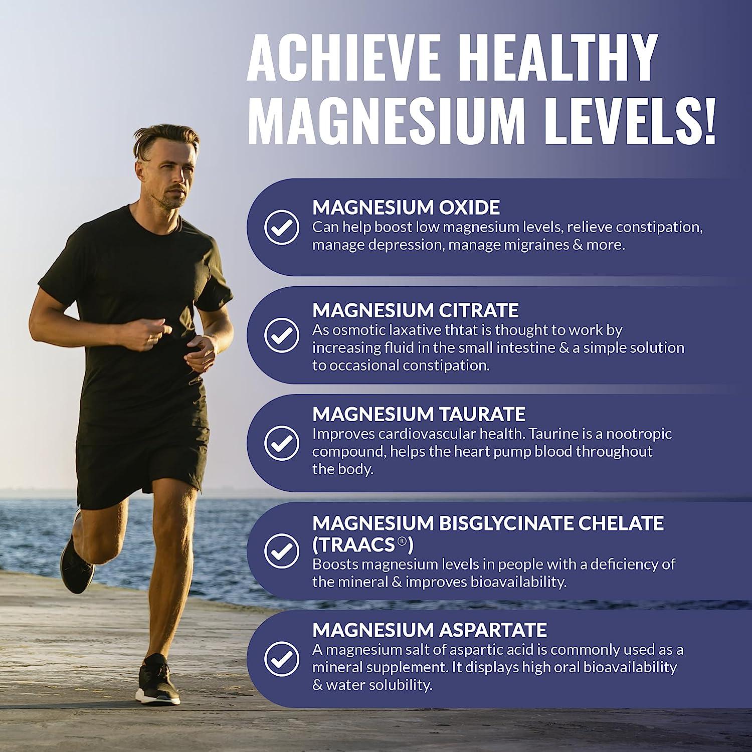 MAGNESIUM COMPLEX 6-IN-1 Citrate, Glycinate, Malate, Taurate, Orotate, Lactate £15.78 - PicClick UK