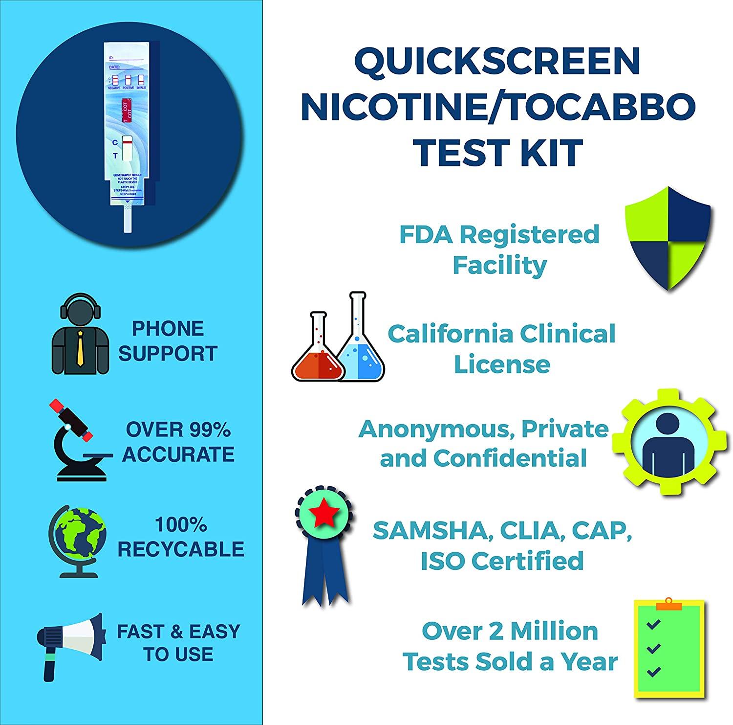 QuickScreen Nicotine Tobacco COT Test Kit (10) 10 Count (Pack of 1)
