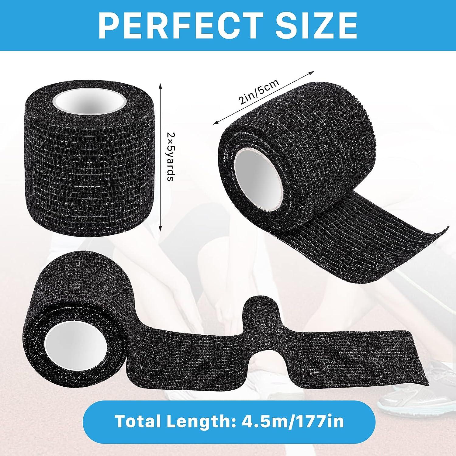 Self-Adhesive Elastic Bandage Grip Tape 2.5cm - Black | quantumpmu.com