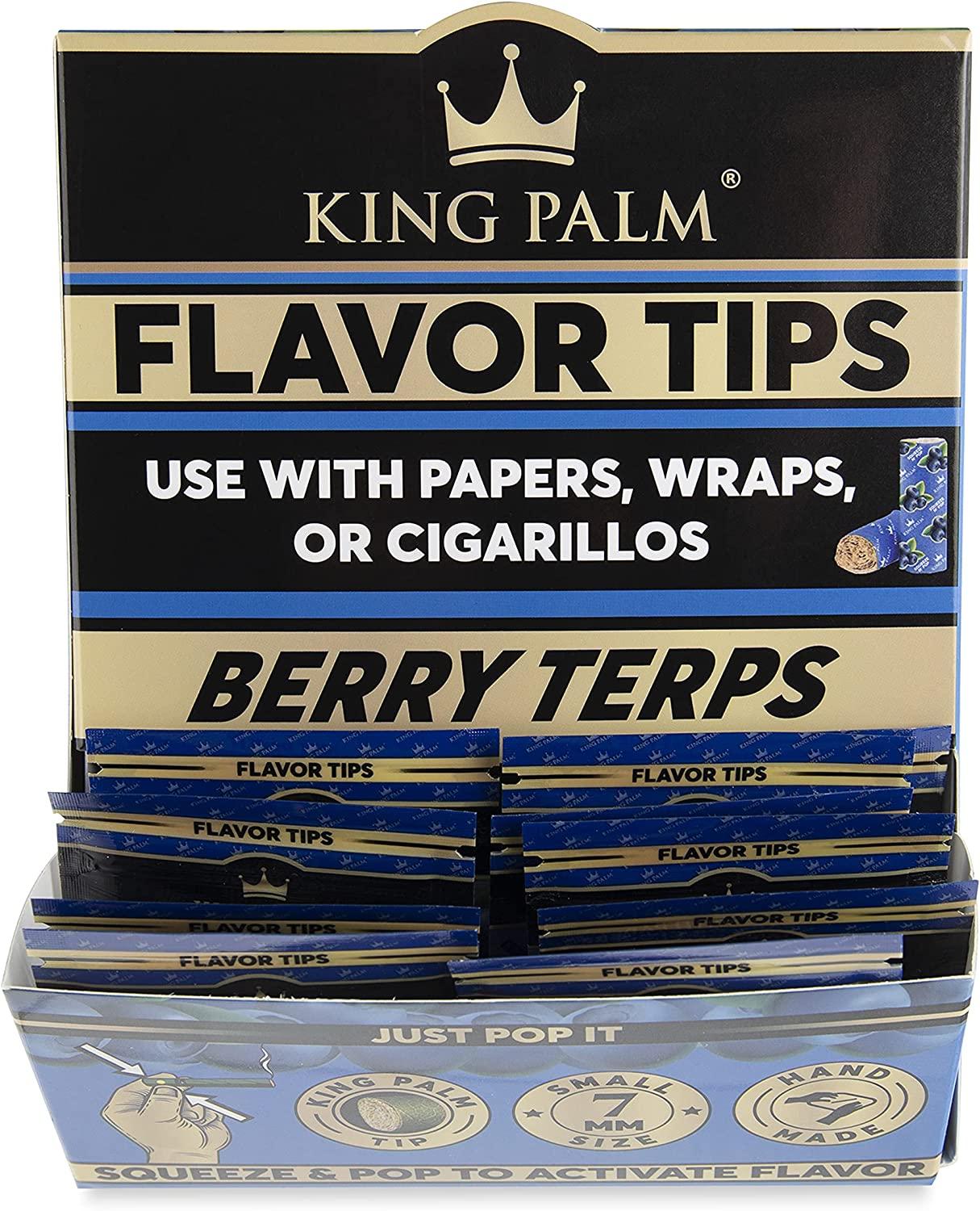 King Palm Berry Terps Filter Tips 50ct Display Flavored Pre Rolled