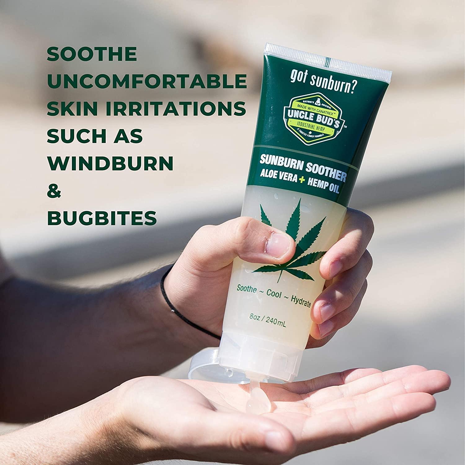Uncle Buds Sunburn Soother with Cooling Aloe Soothe and Hydrate Skin