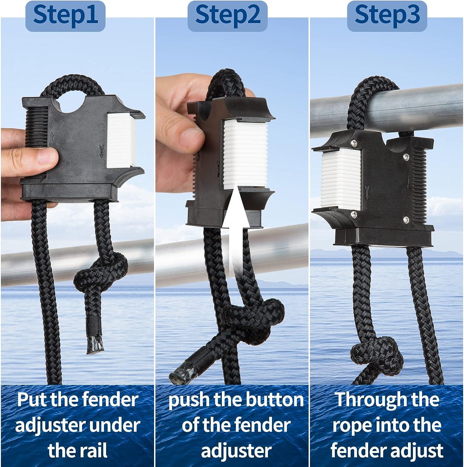 Huntury Boat Fender Hanger Rail & Cleat Clips Quick Release Fender