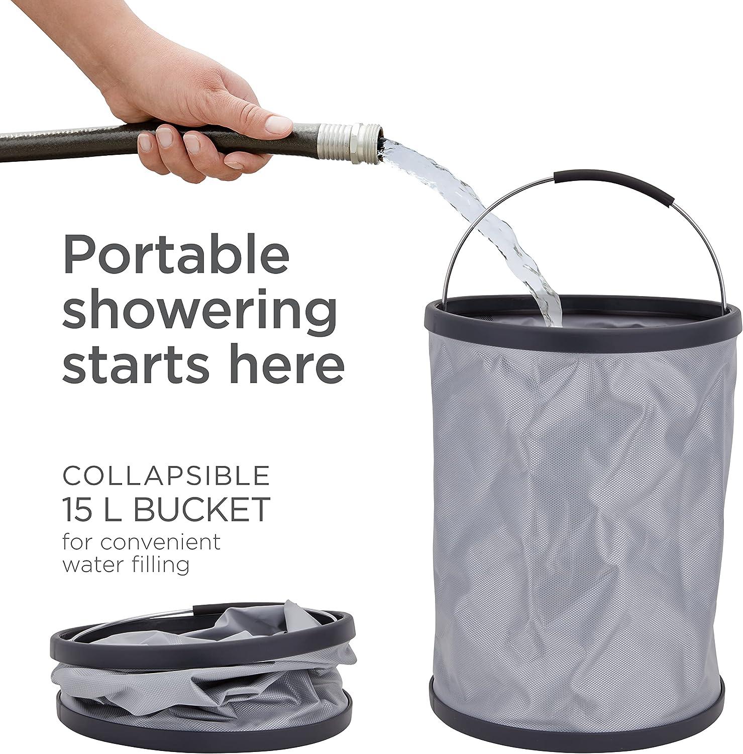 Ivation Portable Camping Shower Kit AllinOne Compact Outdoor Bath Set with Tiltable Shower