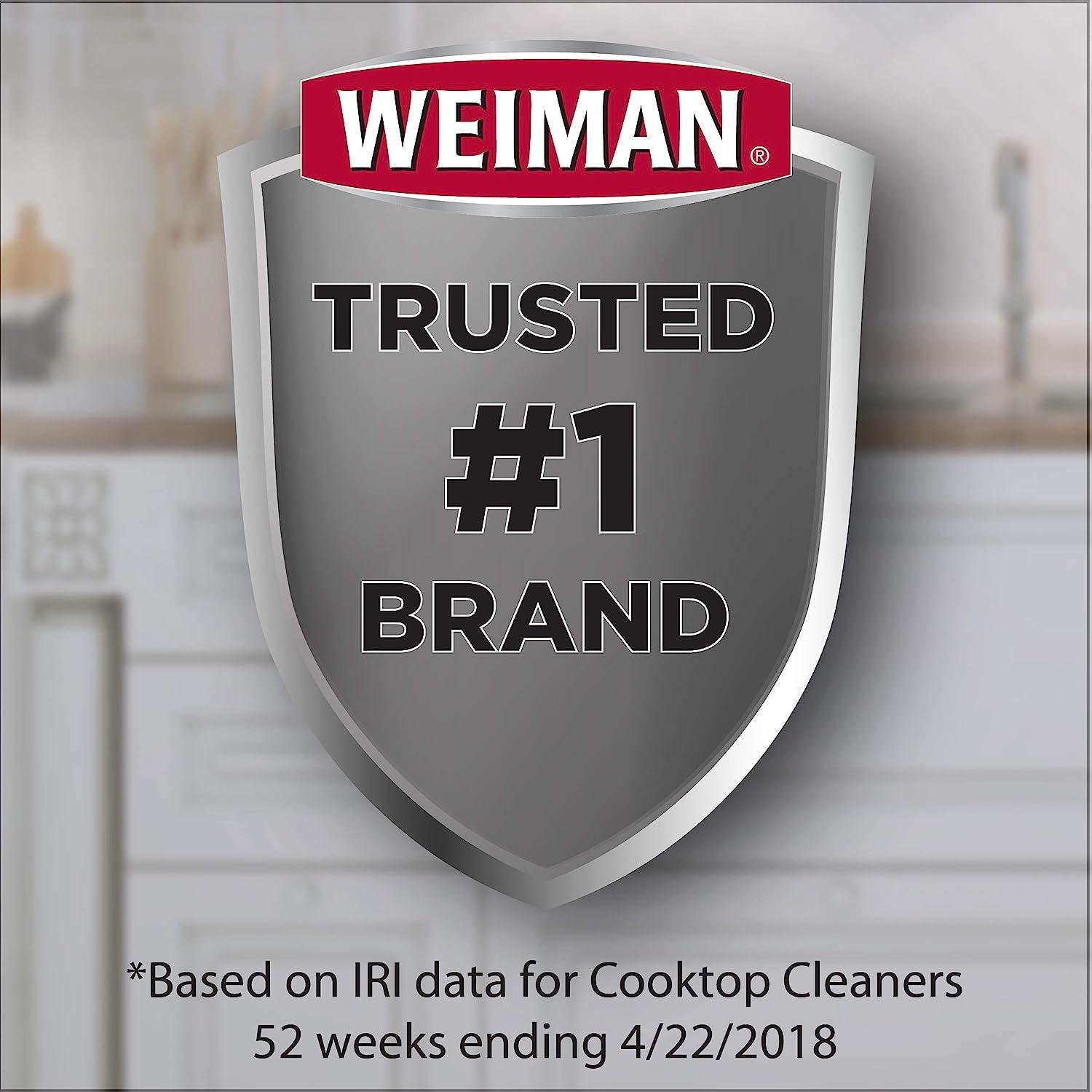 Weiman Cooktop Cleaner for Daily Use (2 Pack) Streak Free, Residue Free, Non-Abrasive Formula - 22 fl oz