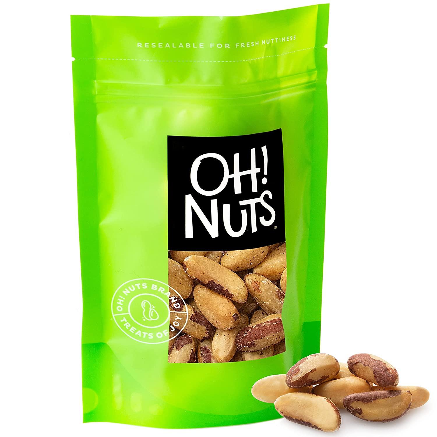Raw Brazil Nuts 1LB Resealable Pack Premium Whole Unshelled Nuts for