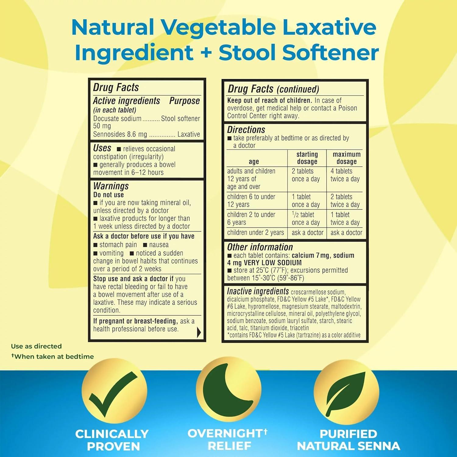 ikj Dual Action Senna Docusate Sodium Tablets 60 Ct | Fast-Acting