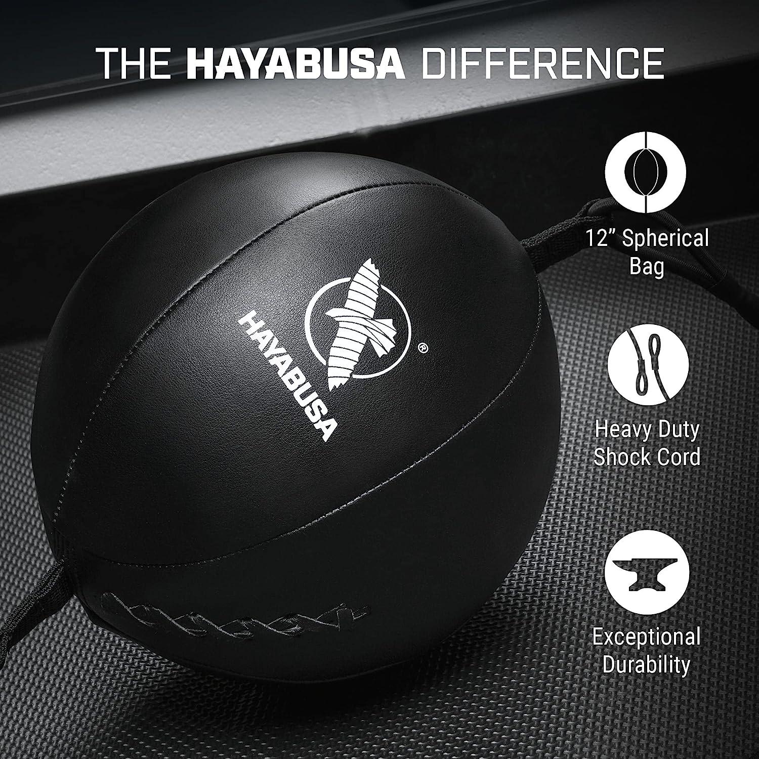 Hayabusa Double End Bag, Sacco Boxe A Doppia Estremità Per Allenamento Di Velocità, Precisione E Riflessi, Con Corde Elastiche Intrecciate E Pompa - 3