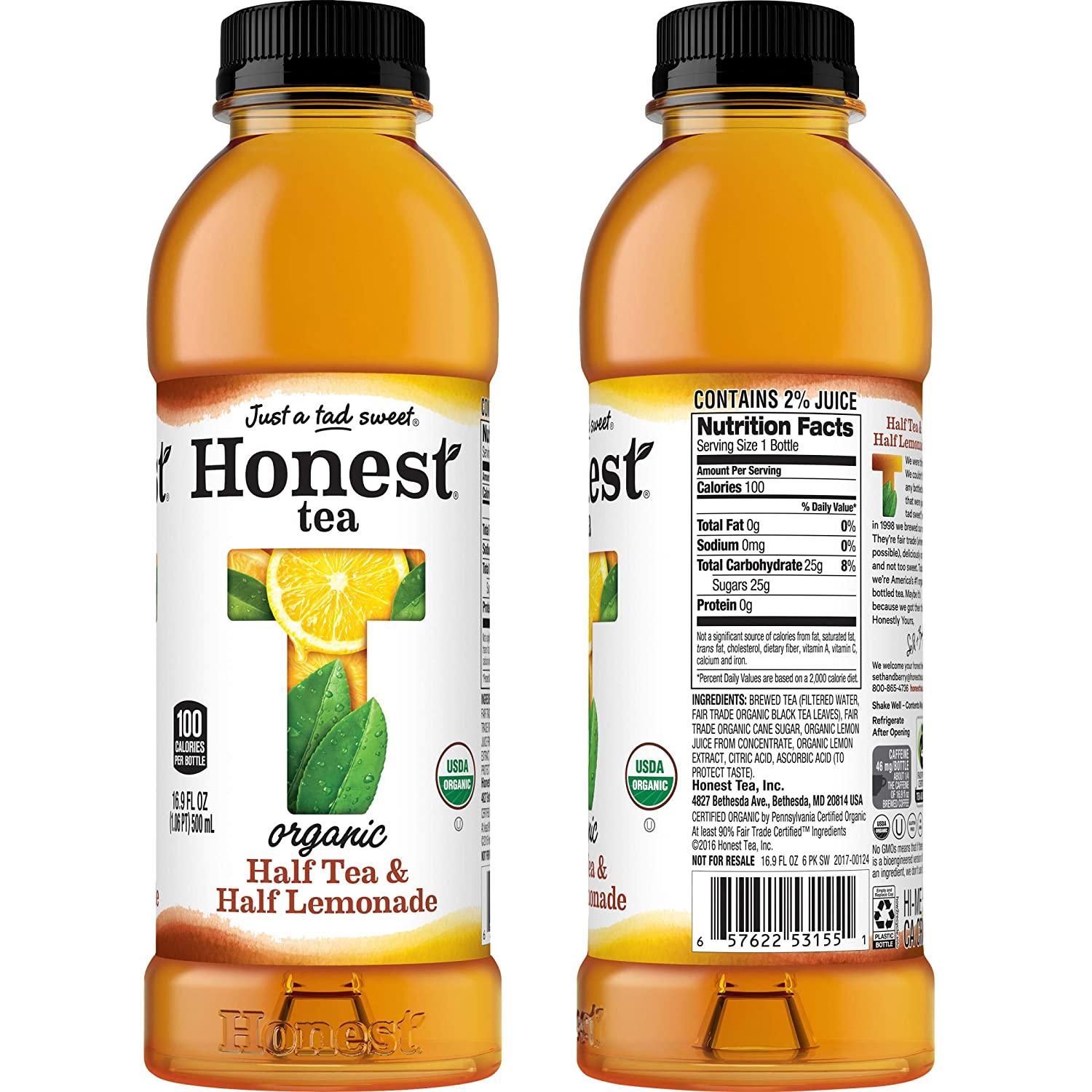 Honest Tea Organic Fair Trade Half Tea & Half Lemonade Gluten Free, 16.