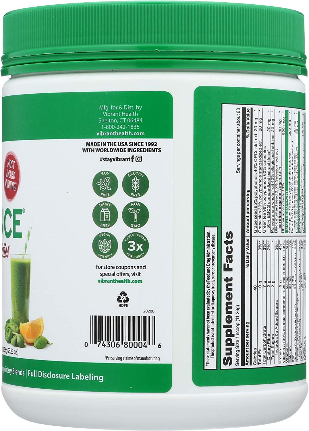 Vibrant Health Green Vibrance +25 Billion Probiotics Version ...