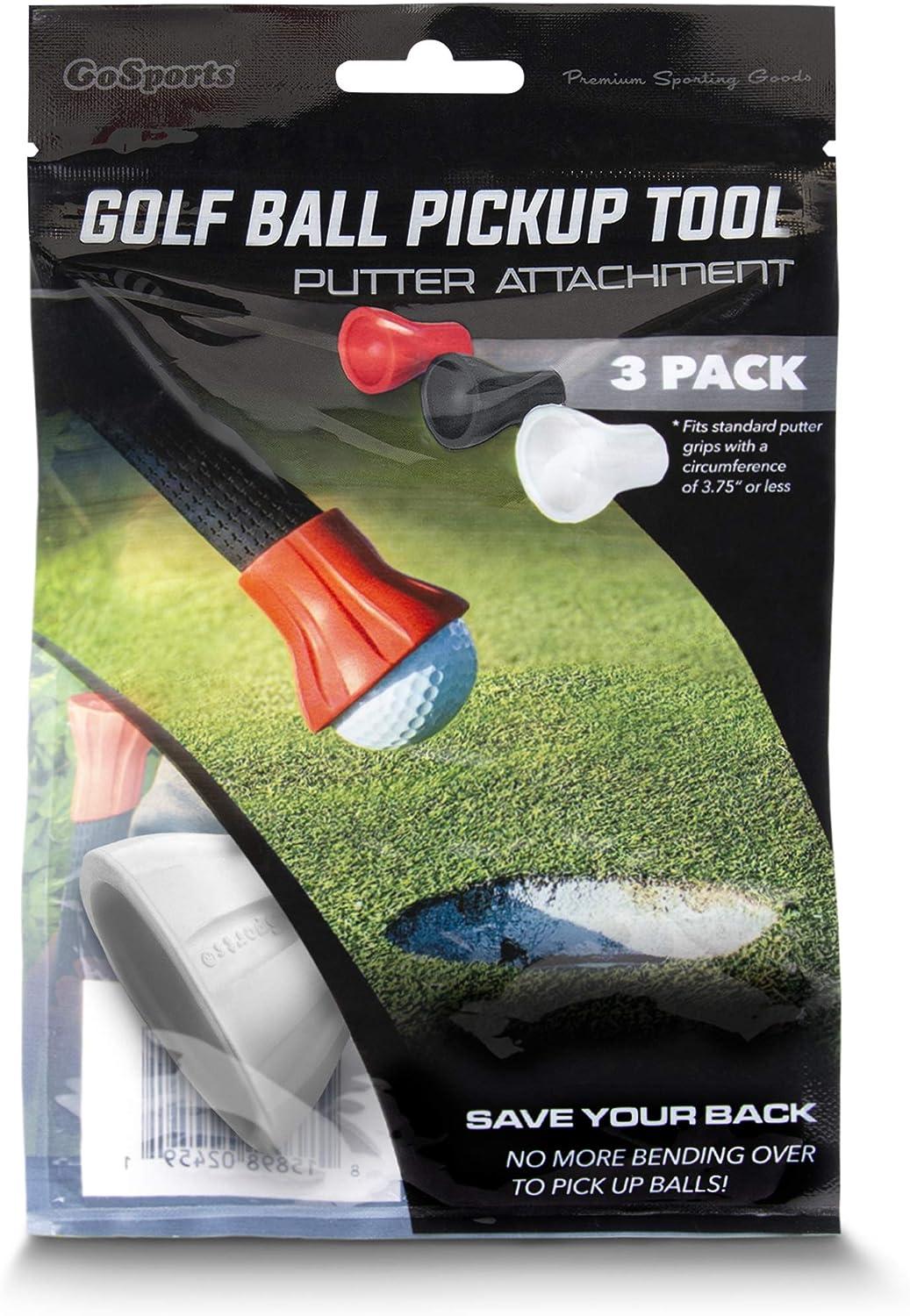 GoSports Golf Ball Pickup Tool 3 Pack Putter Attachment Ball Retriever