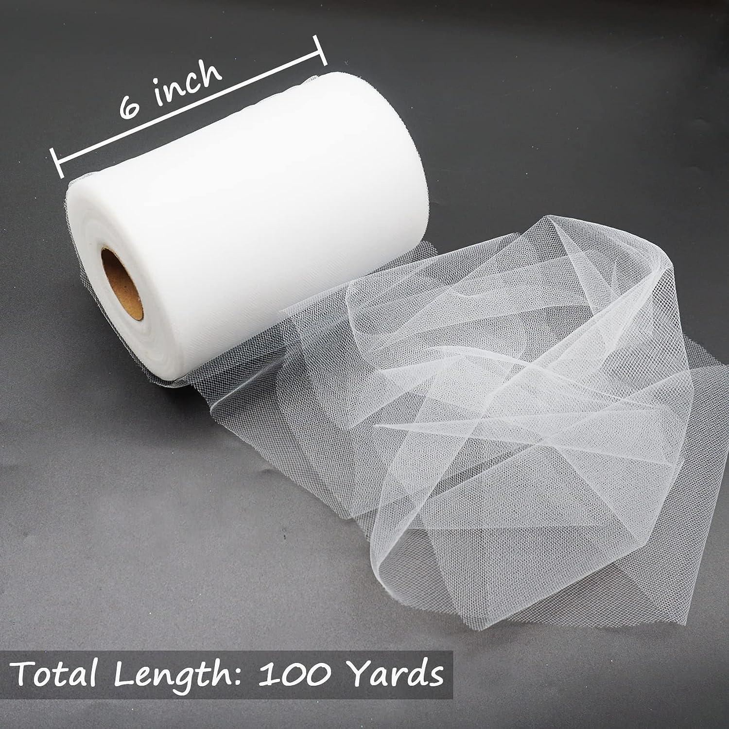 EXCEART 3 Rolls White Fabric Wedding Fabric Tulle Craft Ribbon Tulle Fabric  White Ribbon Tulle Spool Wedding Decor Tulle Ribbon for Gift Wrapping Tutu