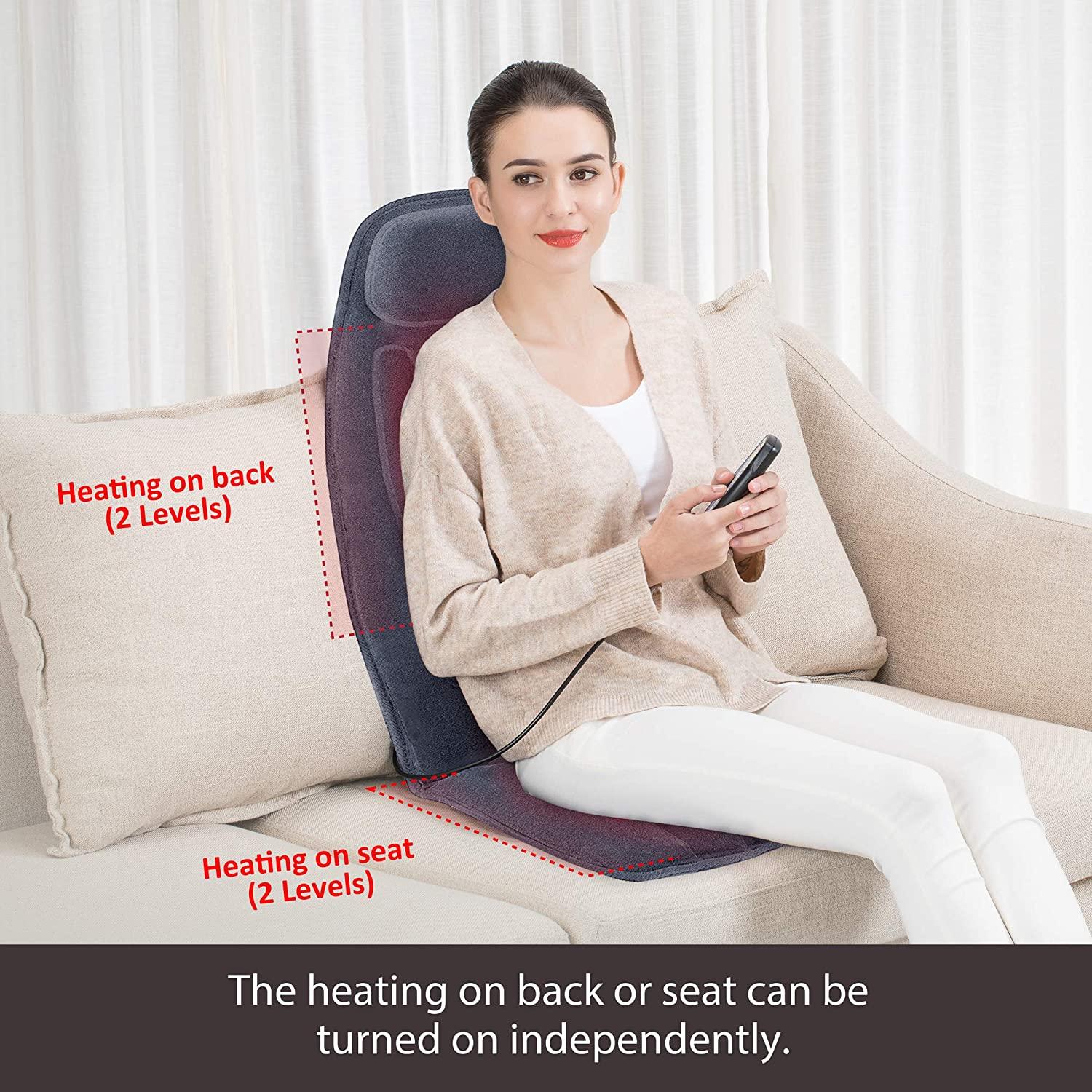 8 Modes Full Body Massager Cushion Back Seat Chair Car Pad Heat Mat Home  Office
