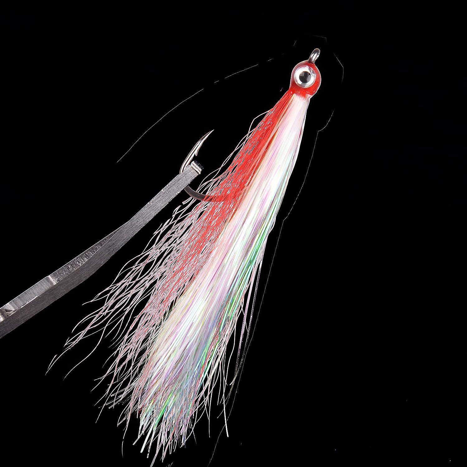 Streamer Flies for Fly Fishing, Classic Clouser Minnow Fishing Flies  Streamers Fly Fishing Lures for Trout Bass Saltwater Freshwater Red 5pcs