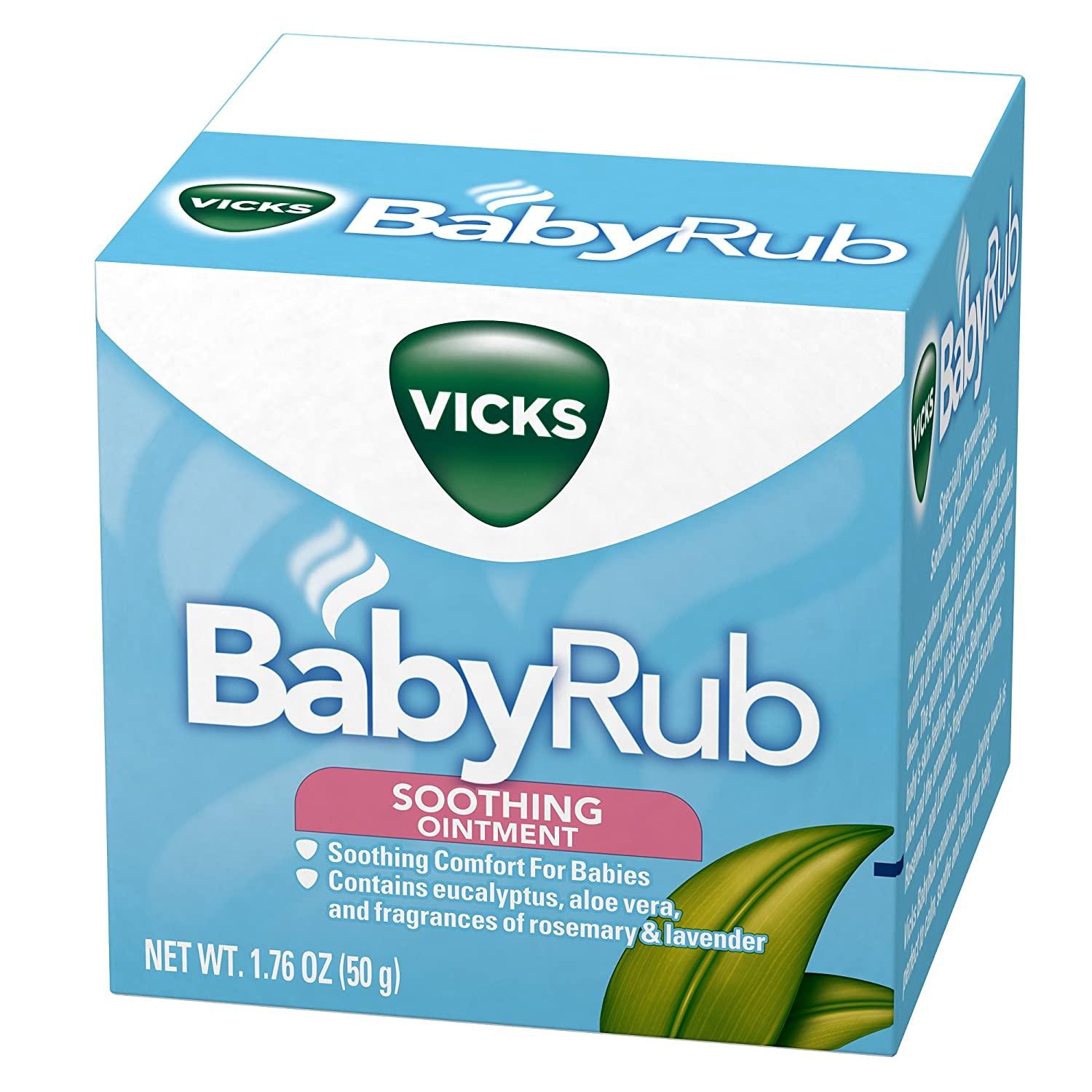 Vicks BabyRub Chest Rub Ointment with Soothing Aloe Eucalyptus Lavender