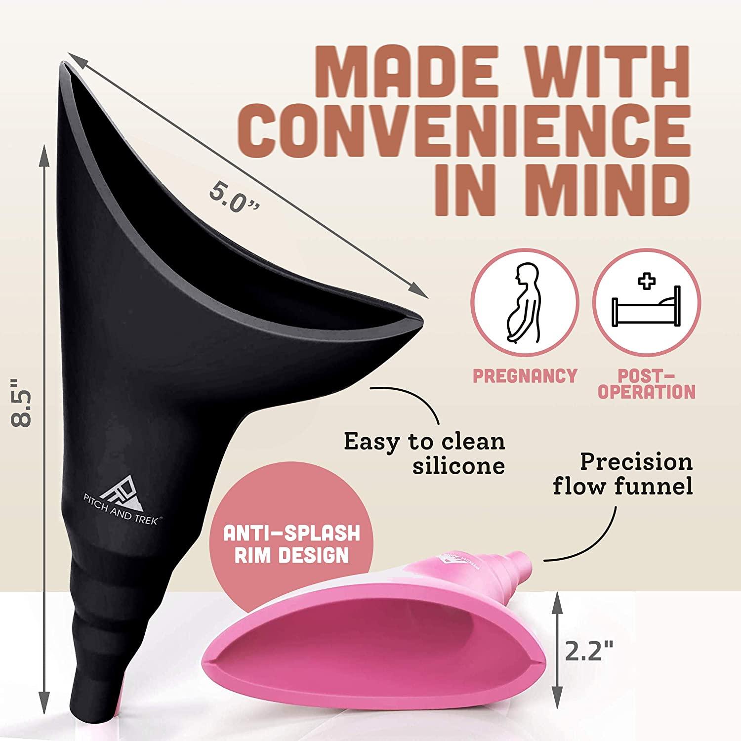 Pitch and Trek® Urinal for Women - Travel Urinary Device and Plas