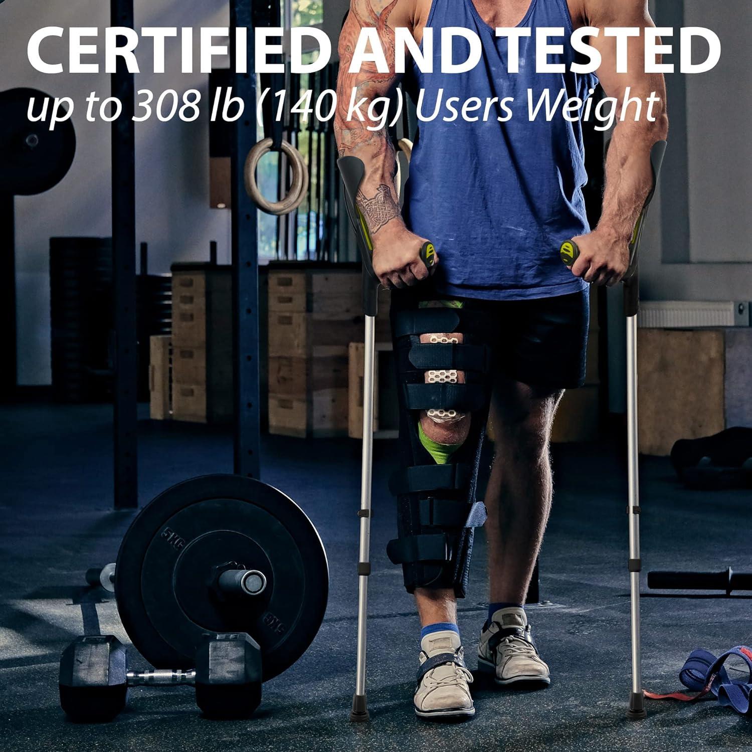 ORTONYX Forearm Crutches 1 Pair Ergonomic Handle Comfy Grip Sturdy