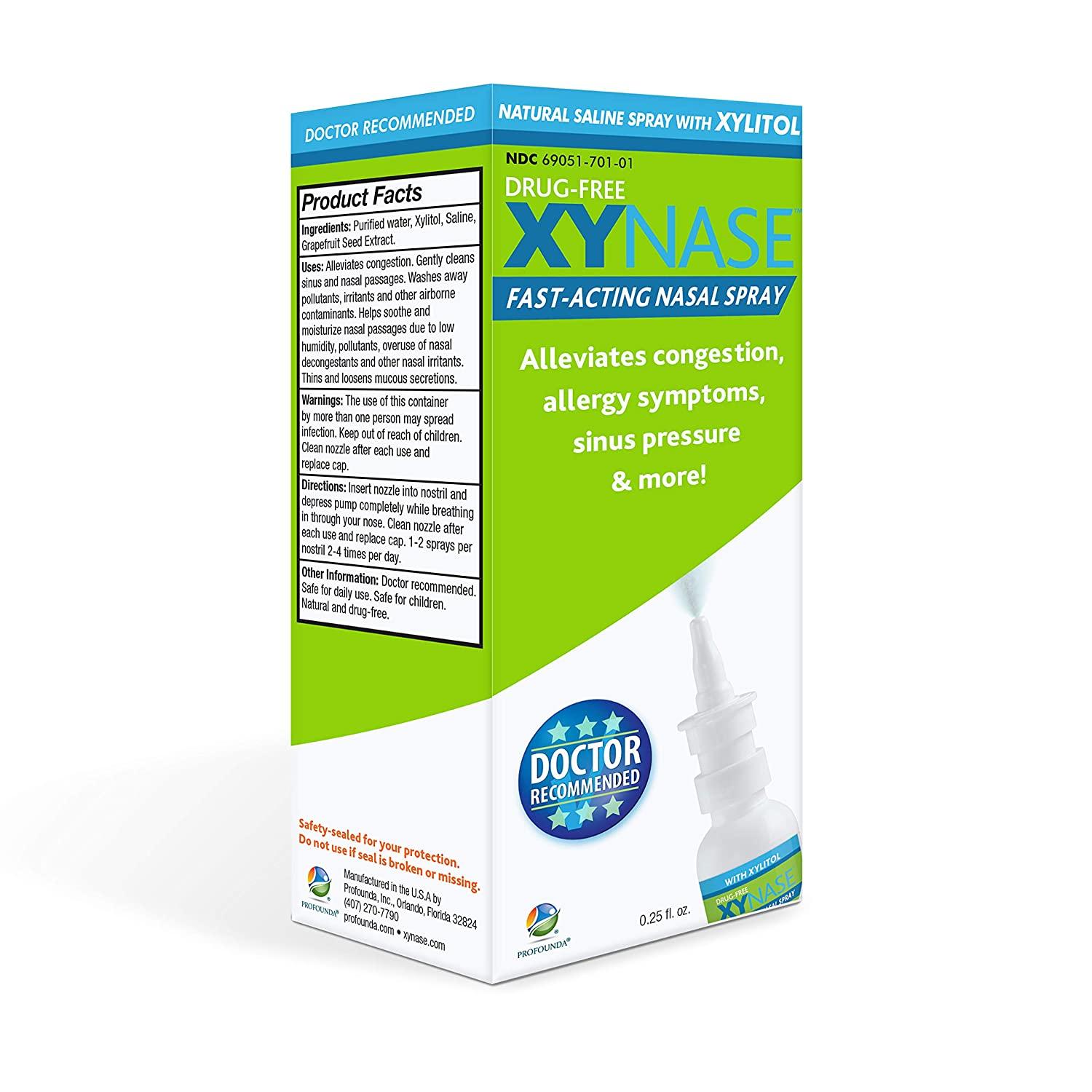 Xynase® Natural Saline Nasal Spray with Xylitol Relieves Nasal