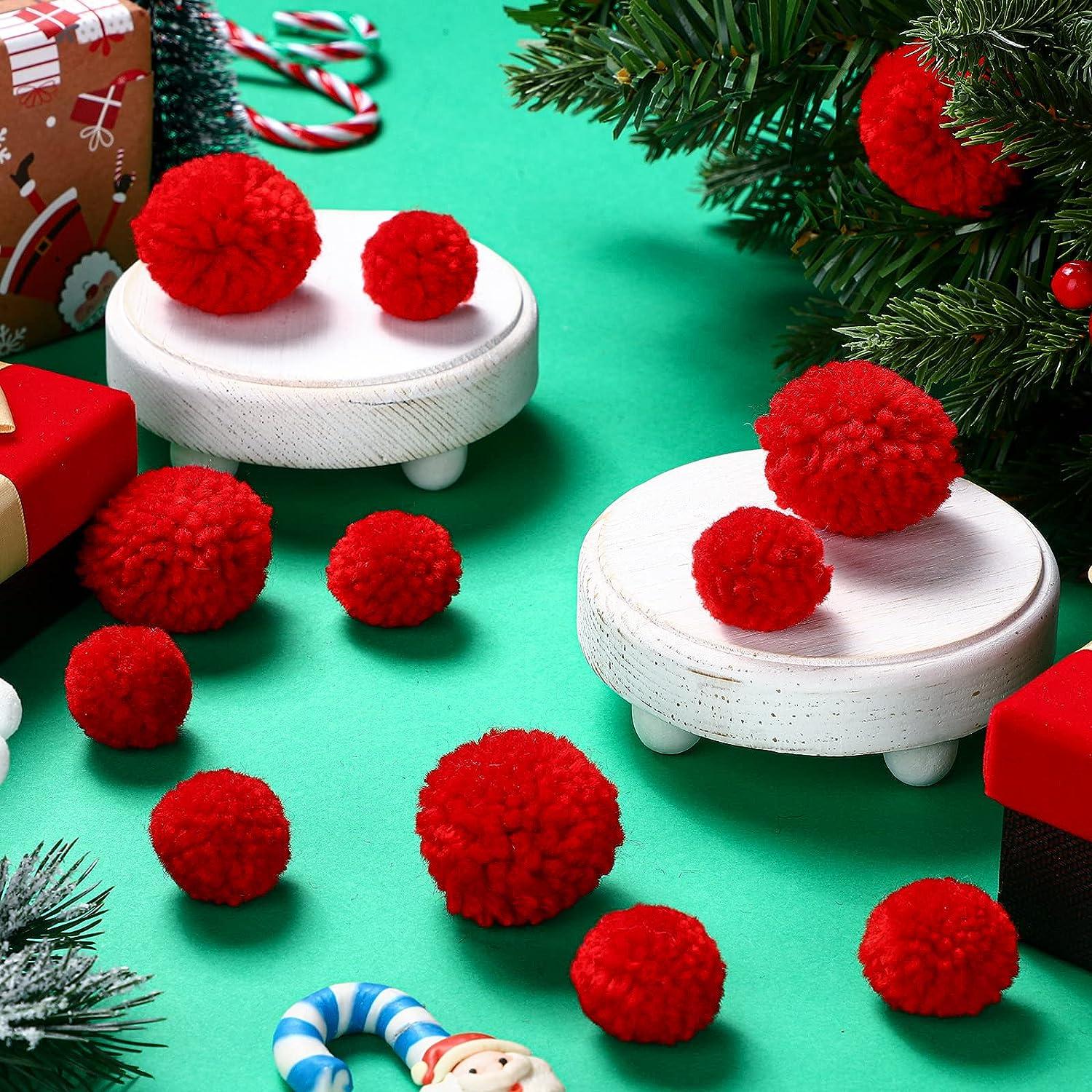 40 Pieces Christmas Red Pom Poms Crafts Acrylic Pom Poms Balls Costume  Pompoms Decorations for DIY Hobby Supplies Christmas Holiday Costume